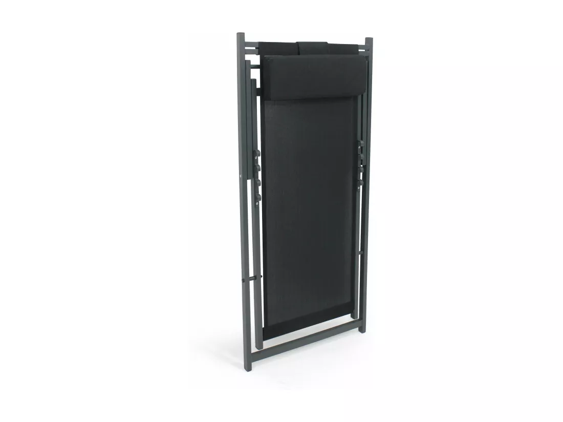 Lot de 2 transats en aluminium noir