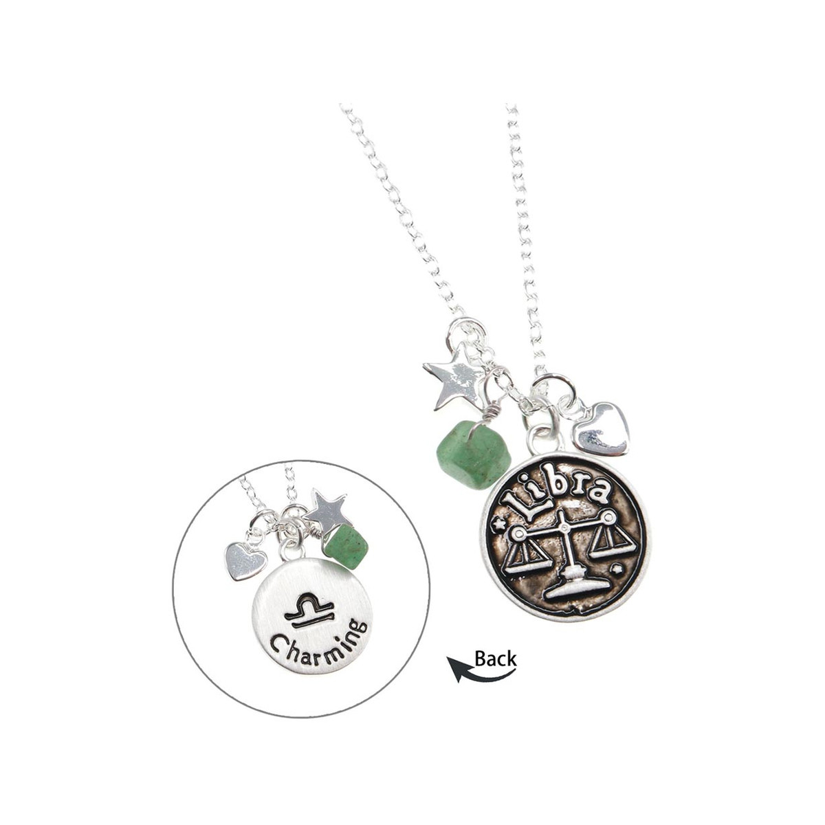 Collier laiton rhodié balance