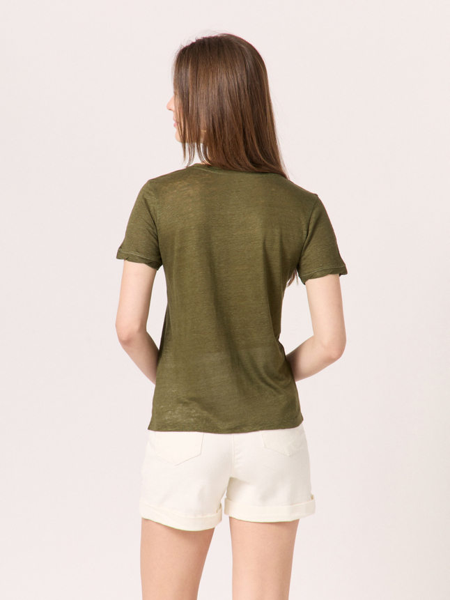 Top col tressé broderie coeur