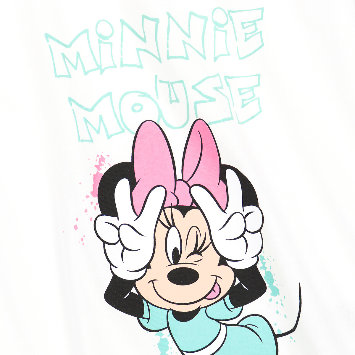 MINNIE MOUSE<br>Camiseta de gola redonda com estampa da Minnie Mouse