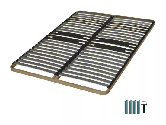 Sommier à lattes + pieds 140x190 C322 - 44 lattes bois - Fabrication française