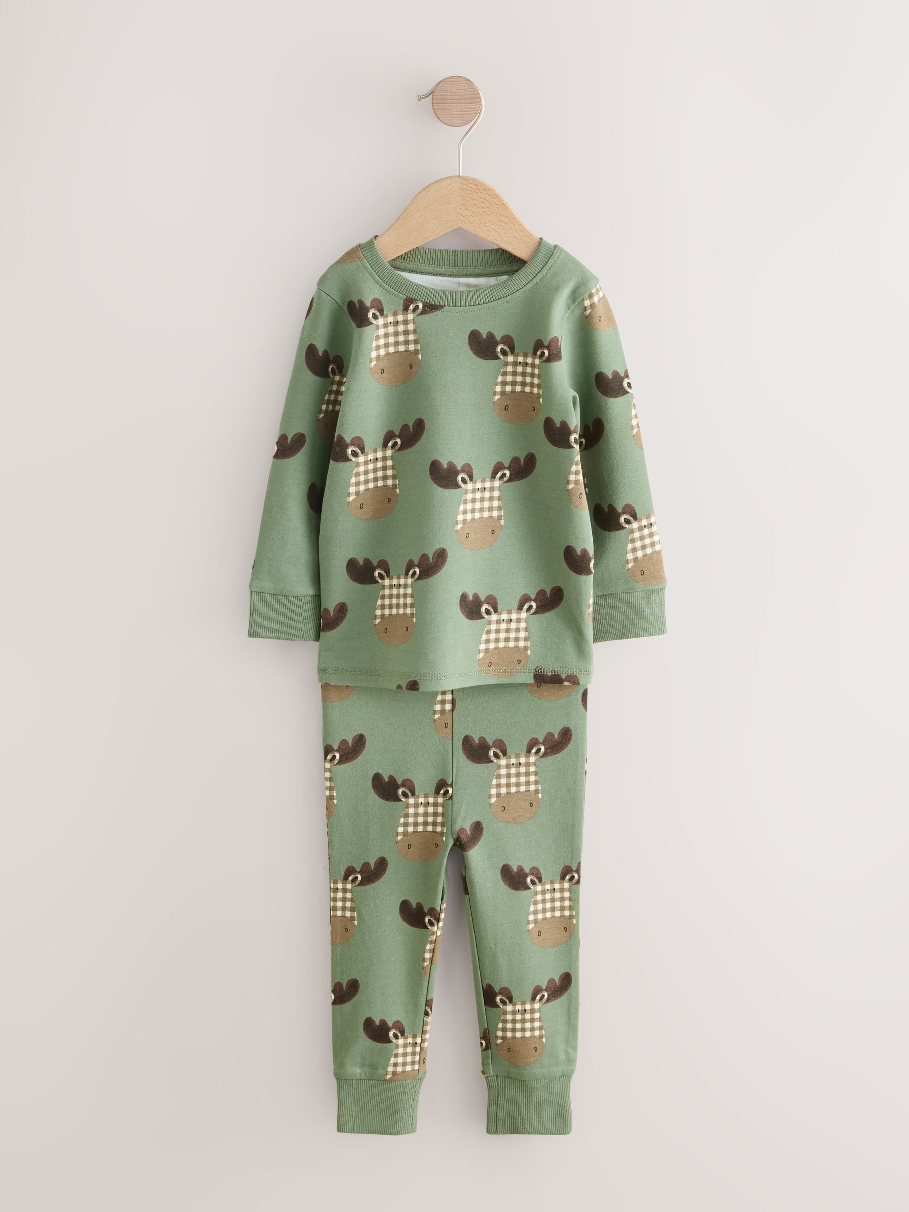 Teal/Ecru Animal - Verpakking van 3 knusse pyjama's (9 mnd-8 jr)