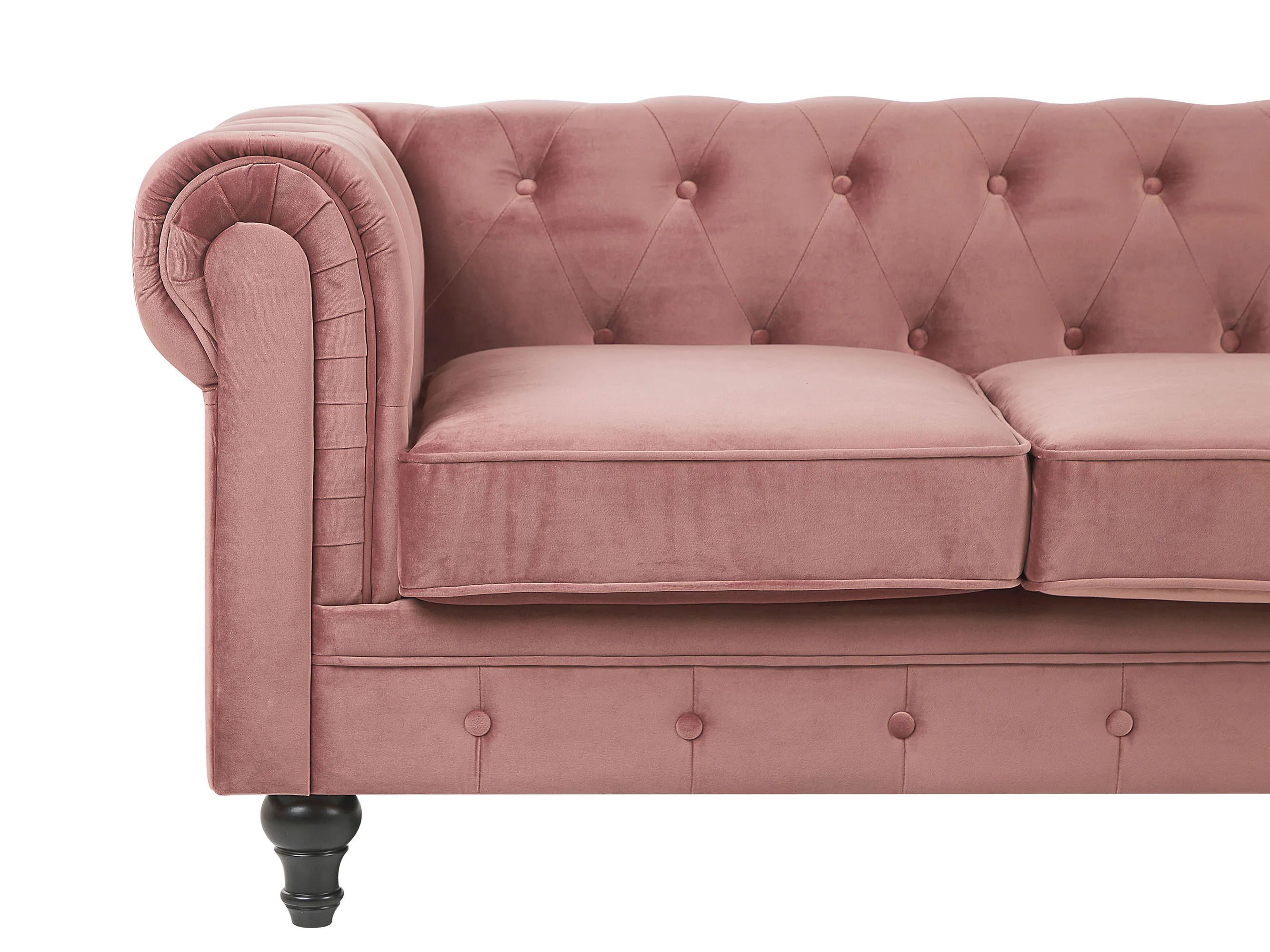 Bank 3-zits CHESTERFIELD Fluweel Roze