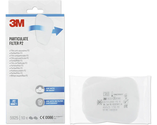 Deeltjesfilters voor maskers uit de 3M™ 5925PRO10-serie (serie 6000, 6500 en 7000), beschermingsniveau FFP2, 20 stuks