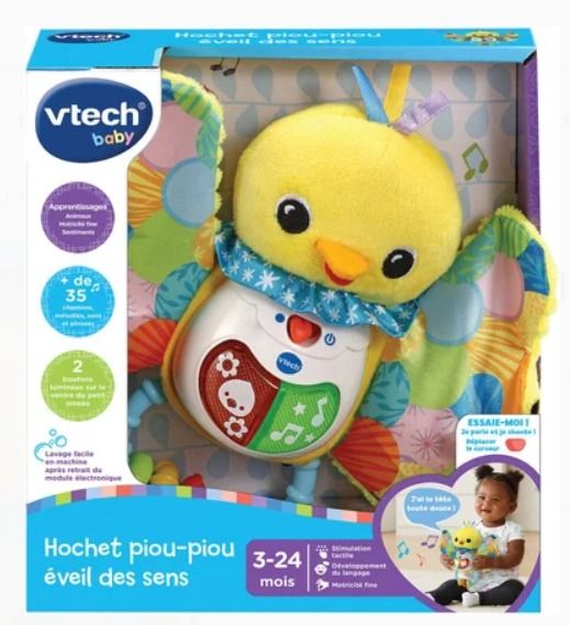 HOCHET PIOU-PIOU EVEIL DES SENS - Ecru
