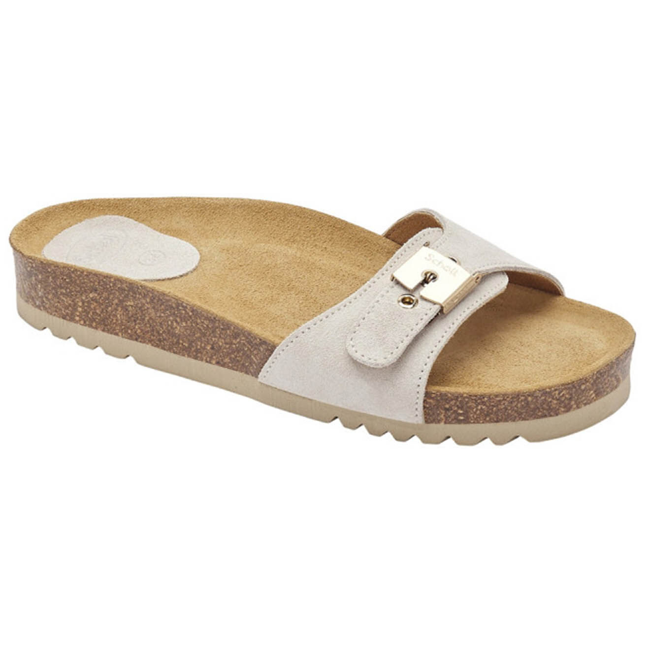 Scholl Mules en Velours de Cuir Nina beiges