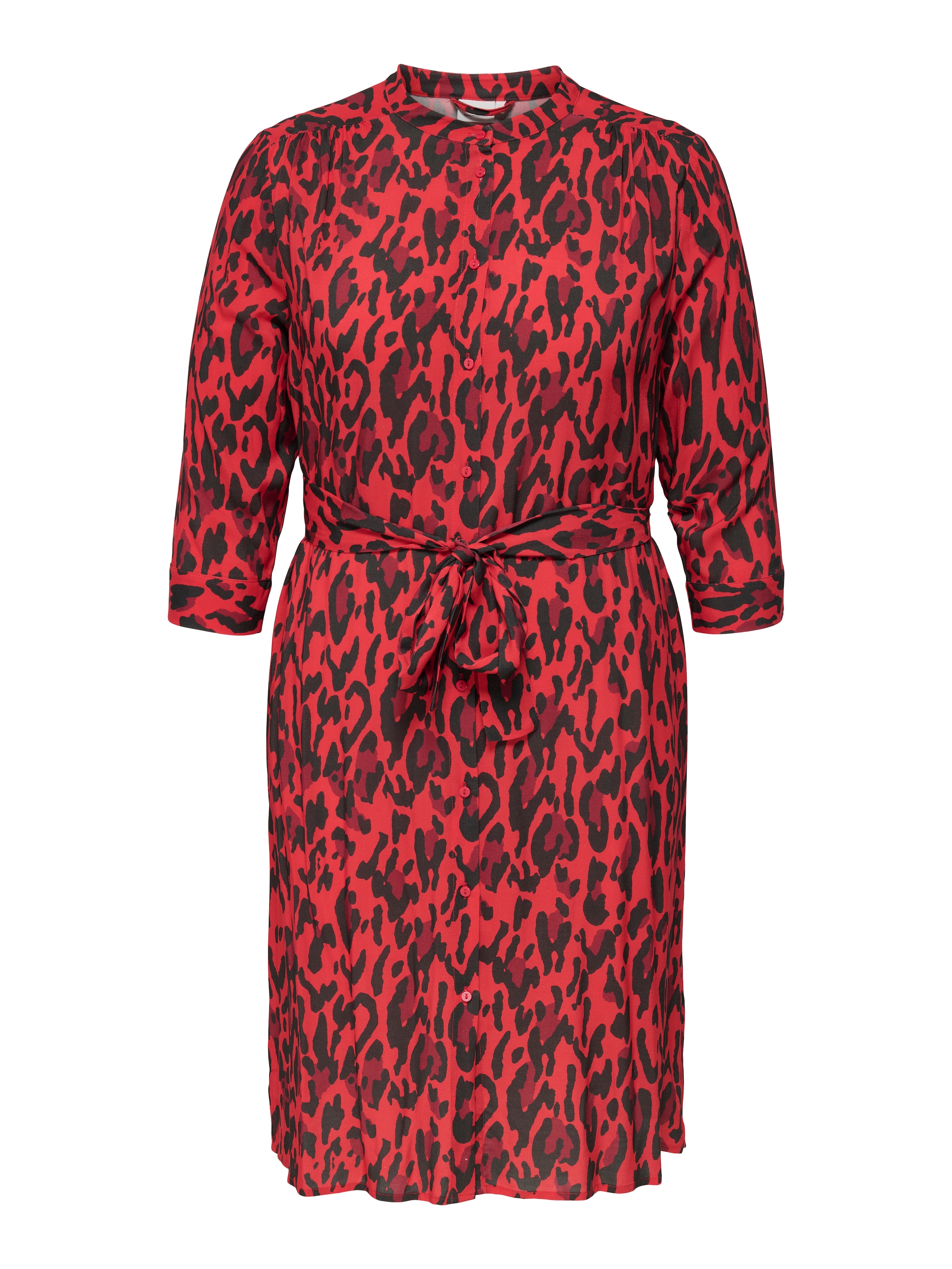 ONLY CARMAKOMA Blusenkleid »CARHARMONY LIFE 3/4 BLK DRESS AOP BS« Sommerkleid