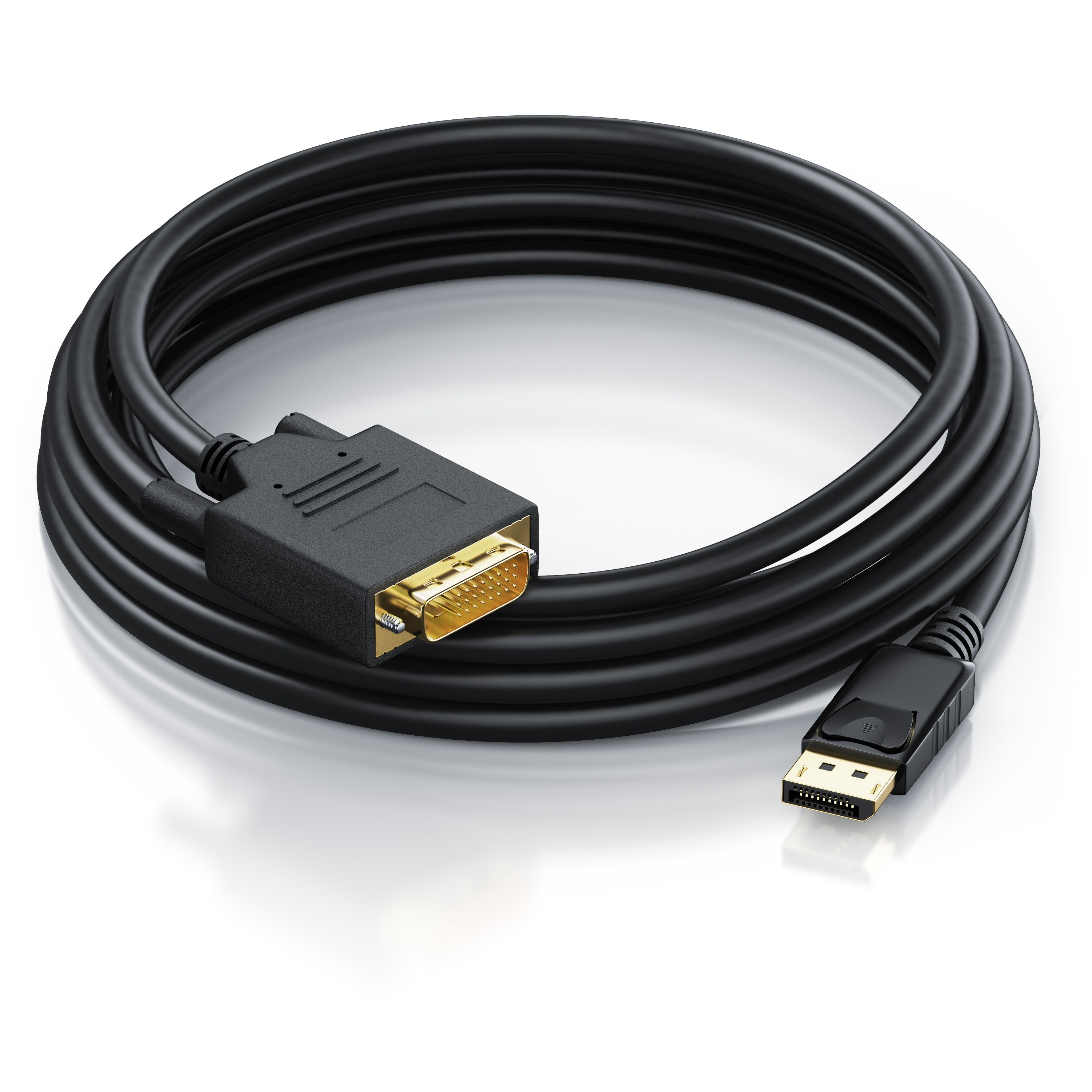 CSL DisplayPort Video-Kabel, 20 Pins, DVI-D, Monitorkabel, HDCP und EDID Zertifiziert, FHD Ausflösung - 2m