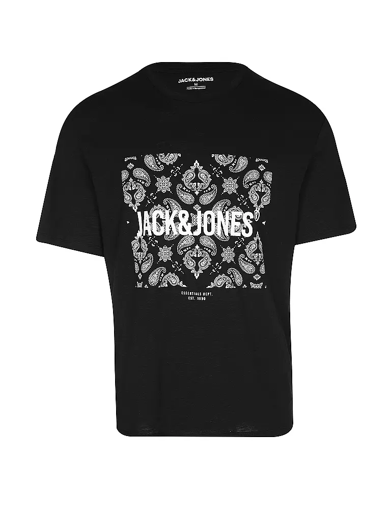 JACK & JONES T-Shirt JJPAISLEY schwarz