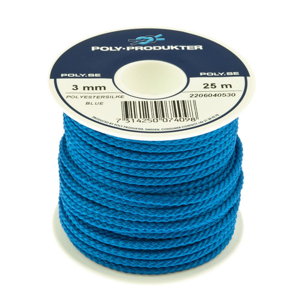 POLYESTERSILKELINE POLY-PRODUKTER Ø3MMX25M BLÅ