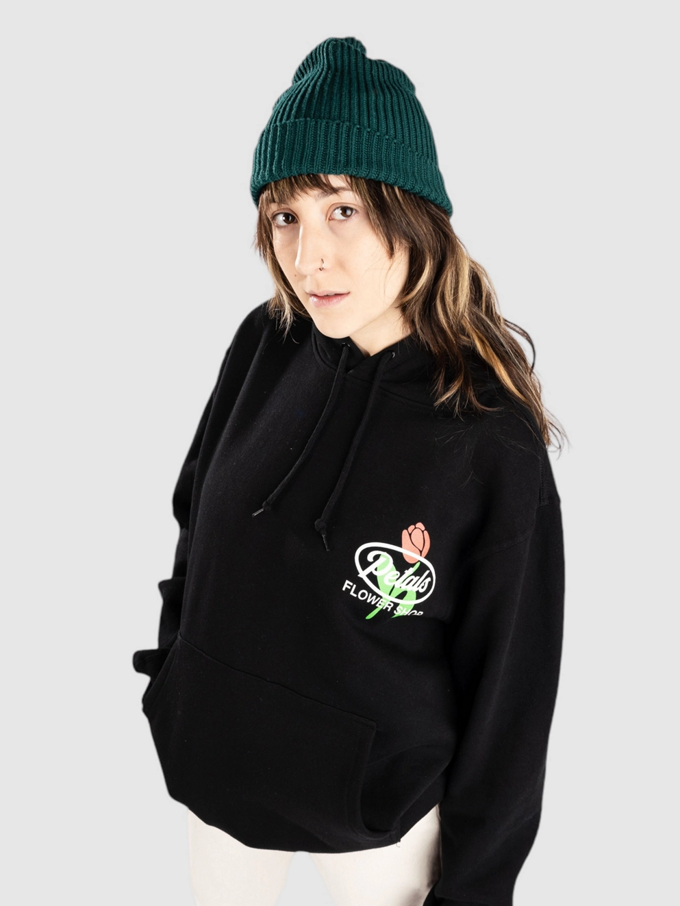 Petals and Peacocks Flower Shop Hoodie black