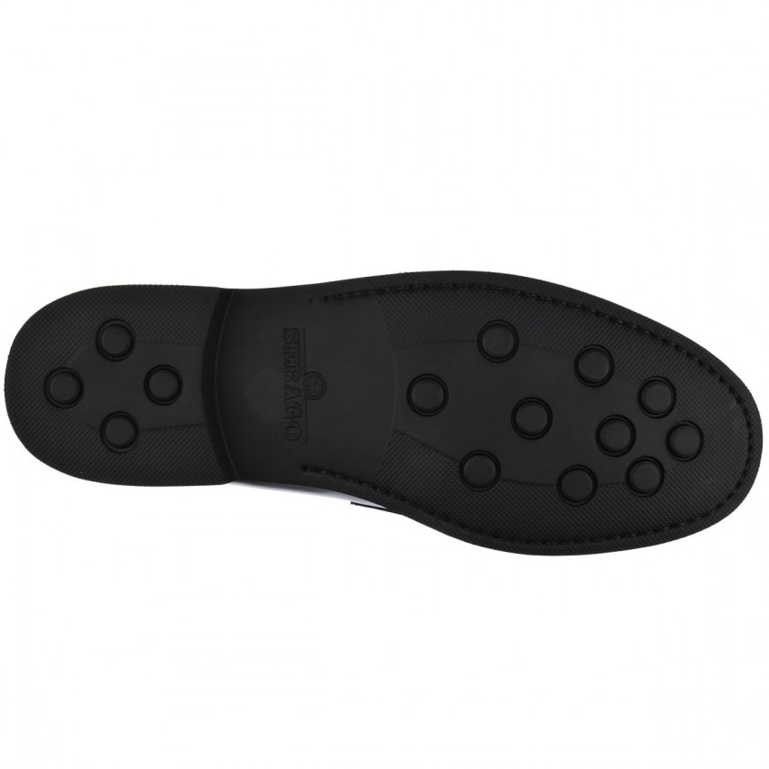 RYAN BRUSHED POLARIS BLACK MOCASSIN-Mocassin pour homme en cuir brossé