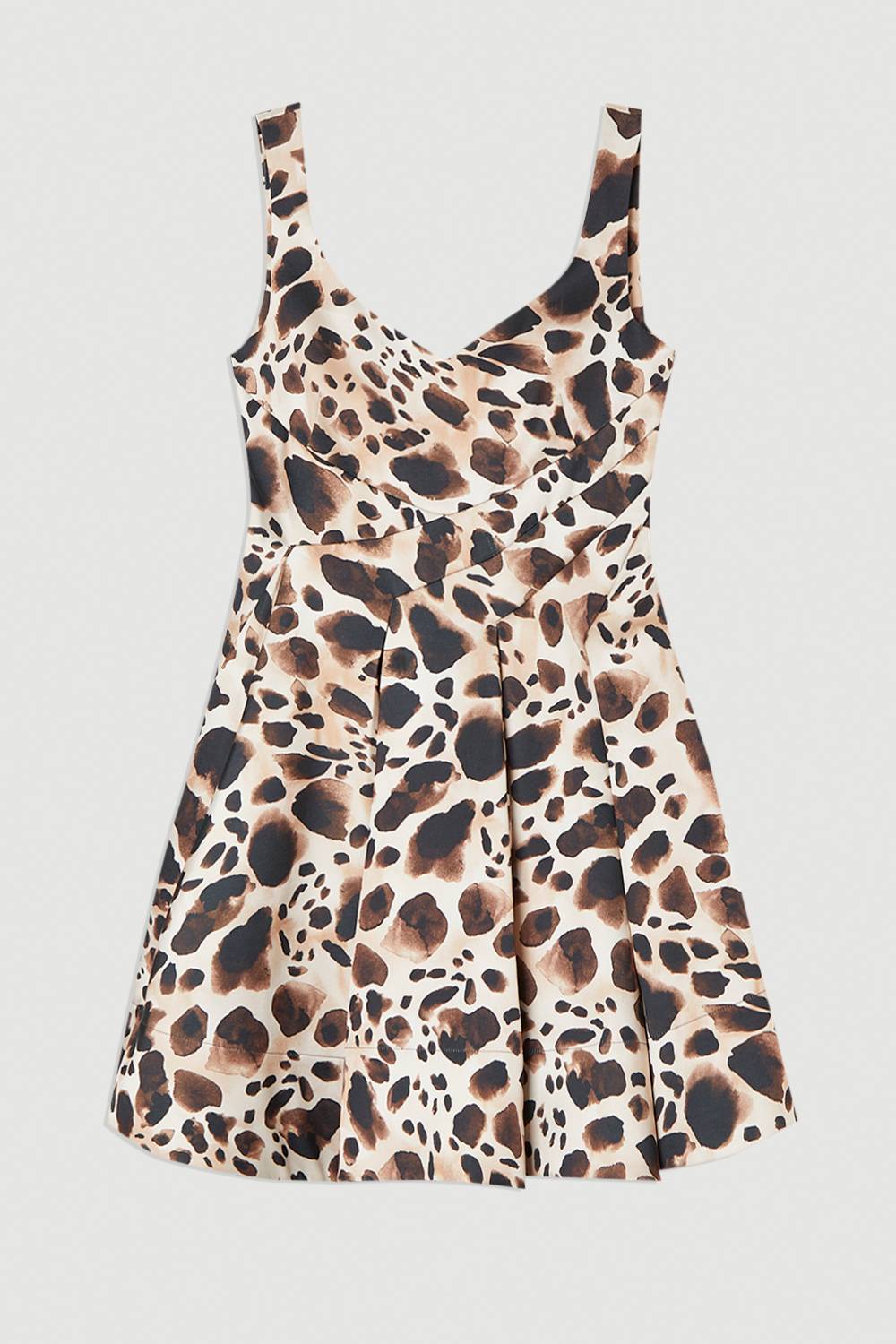 KarenMillen Robe de bal courte structurée en satin de viscose à imprimé animal