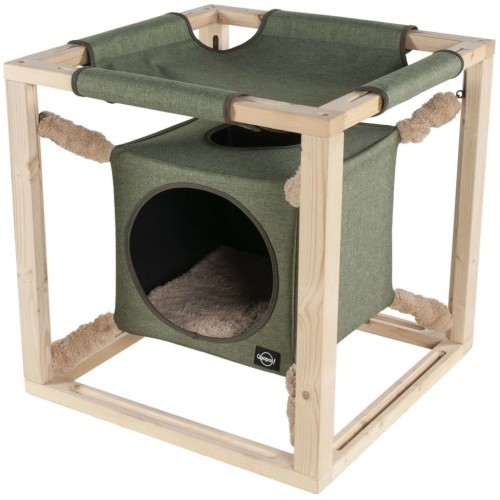 Cama tipo rede Catcube para gatos, verde