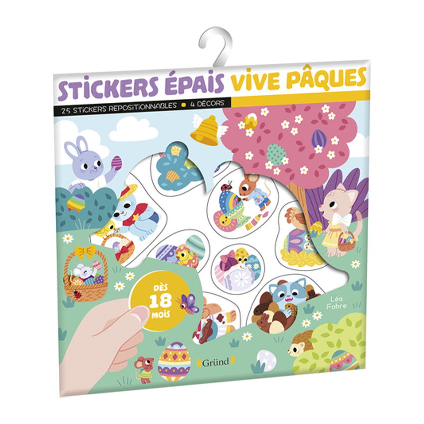 Stickers épais avec décors Vive Pâques