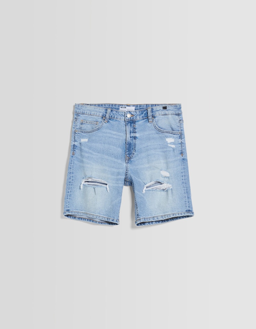 Bermuda jeans rasgada