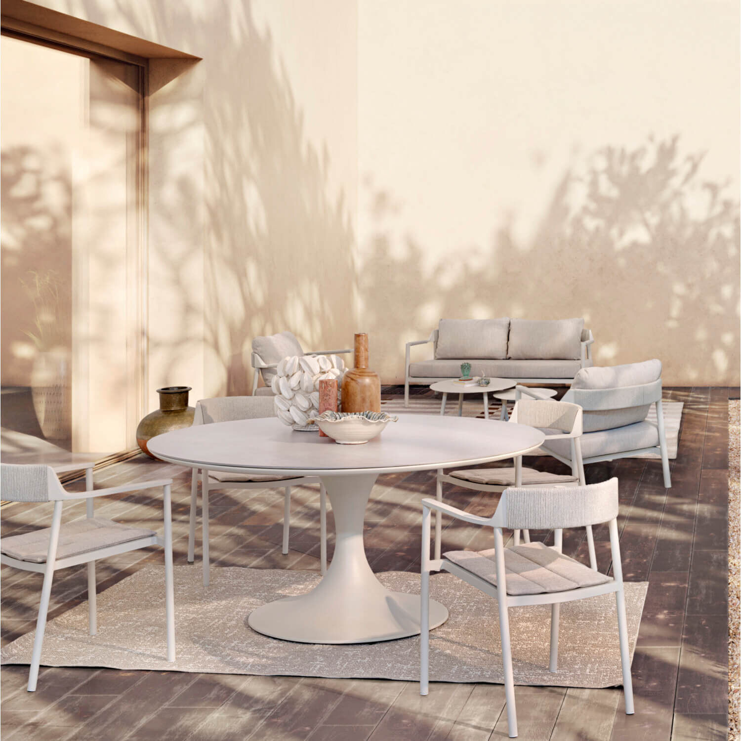 Runder Gartentisch Arnold taupe
