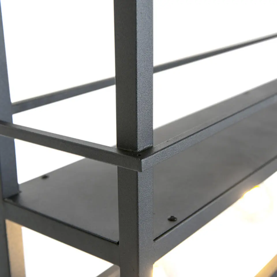 Qazqa hanglampen cage rack zwart e27