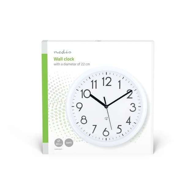 Nedis Vægur | Diameter: 220 mm | Plastik | Hvid
