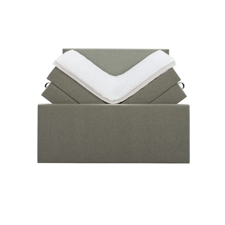 Boxspring met opbergruimte en voetbord Liv egaal - groen - 140x200cm