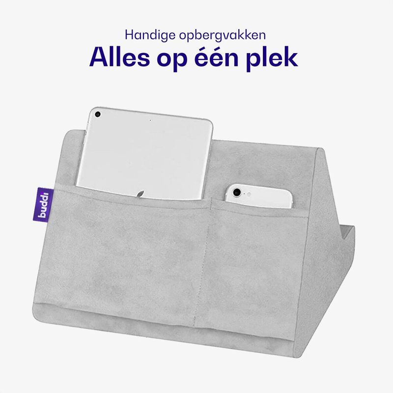 Buddi Dream Tablet iPad Smartphone Houder - Schoot Kussen - Grijs