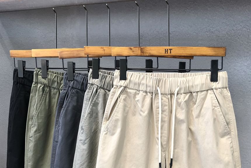 Adotuastic - Effen shorts met wijde pijpen en trekkoord in de taille