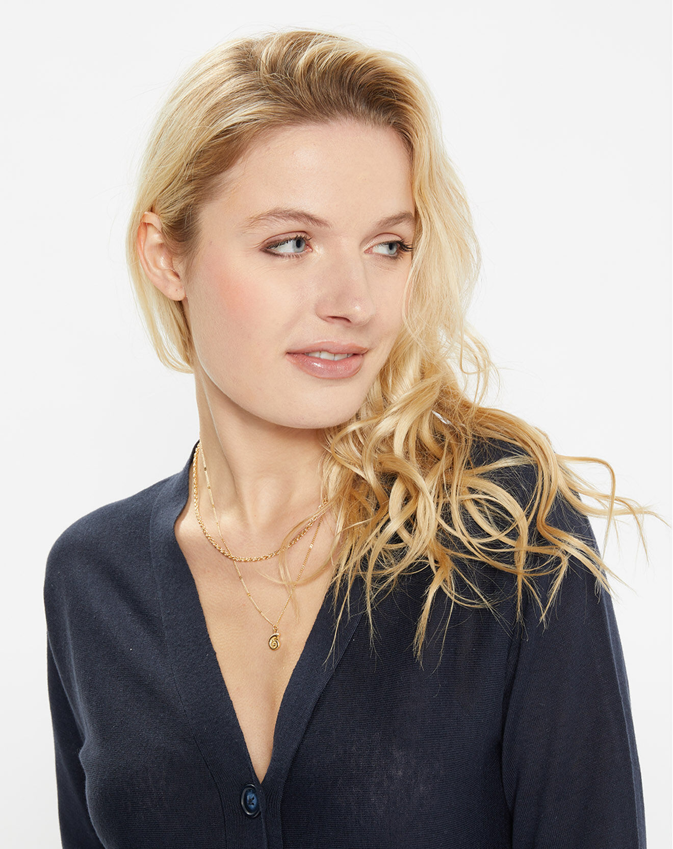 Jodhpur Gilet droit en Lin & Coton Mimosa bleu marine