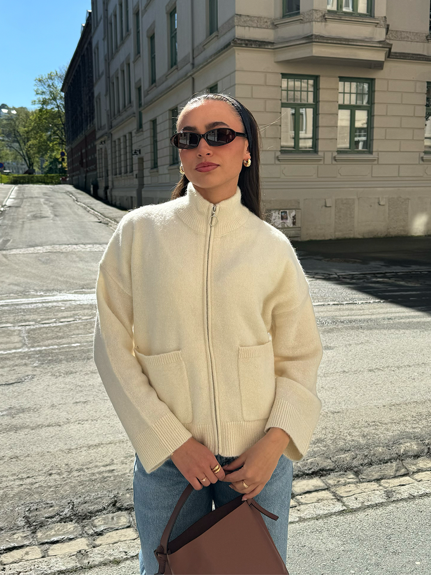 Sia Ras Long Sleeve Knit Zipper Cardigan