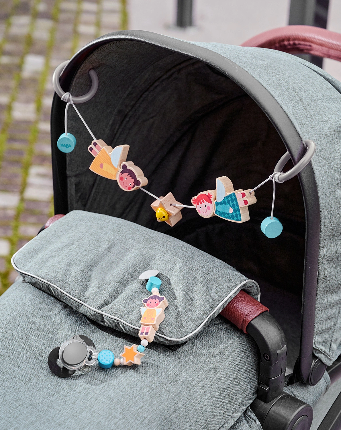 Kinderwagenkette SCHUTZENGEL in bunt