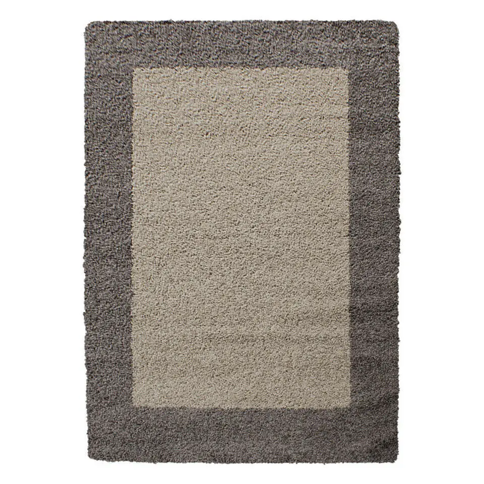 Basic Shaggy Kader vloerkleed Taupe Hoogpolig - 200x290 CM