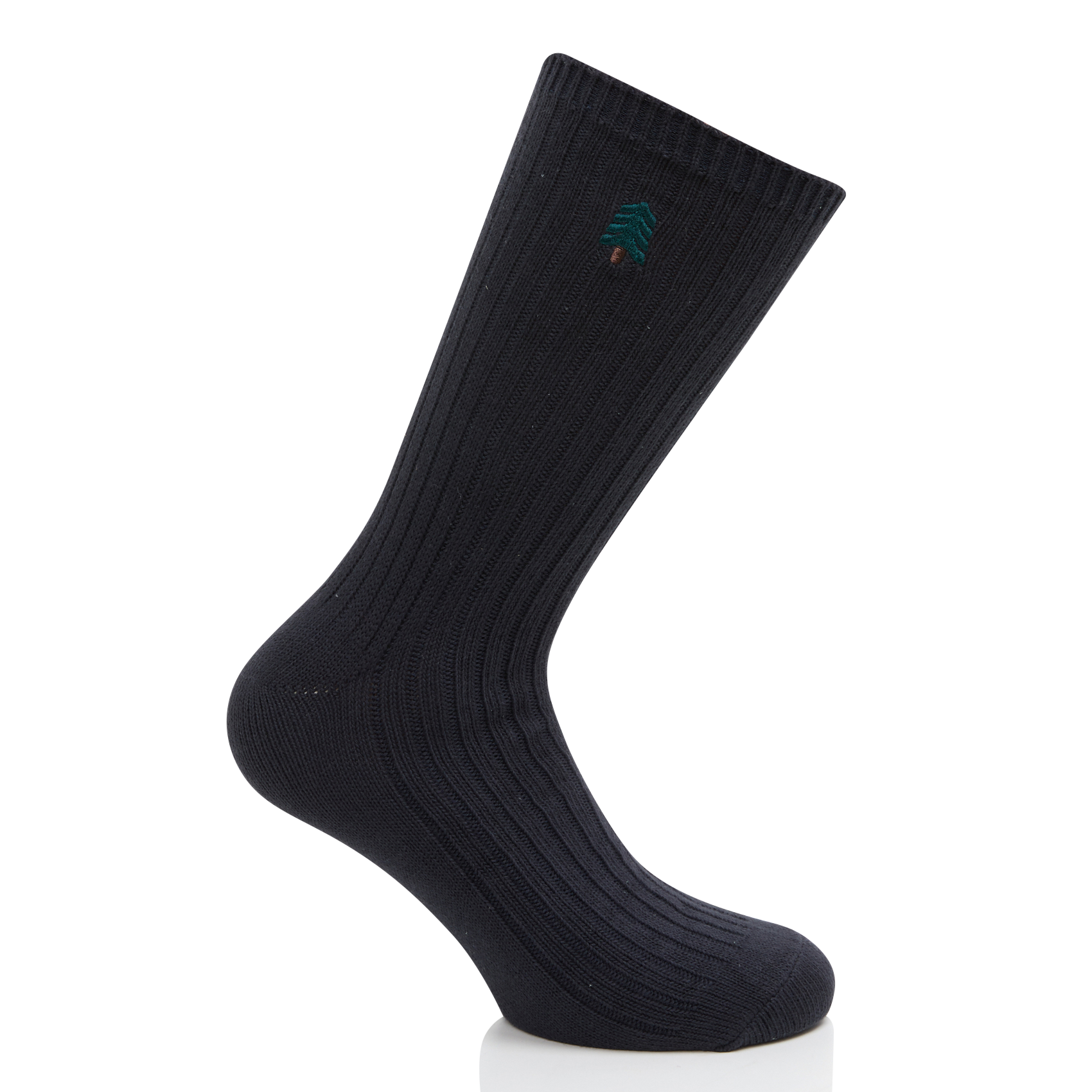 Lot de deux paires de chaussettes brodées en coton mélangé | Bleu