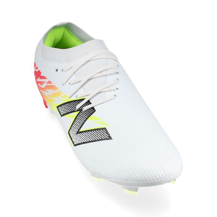 New Balance Furon V8 Team FG Flash Point - Blanc/Rouge/Argenté
