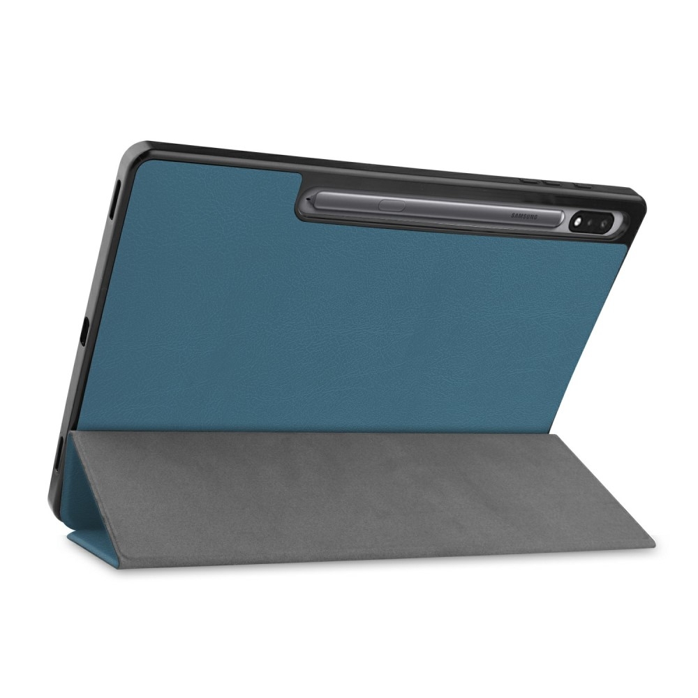Samsung Galaxy Tab S8  Plus / Tab S7  Plus Leder Tasche Smart Cover Hülle Litchi Look   S-Pen Halterung - Grün