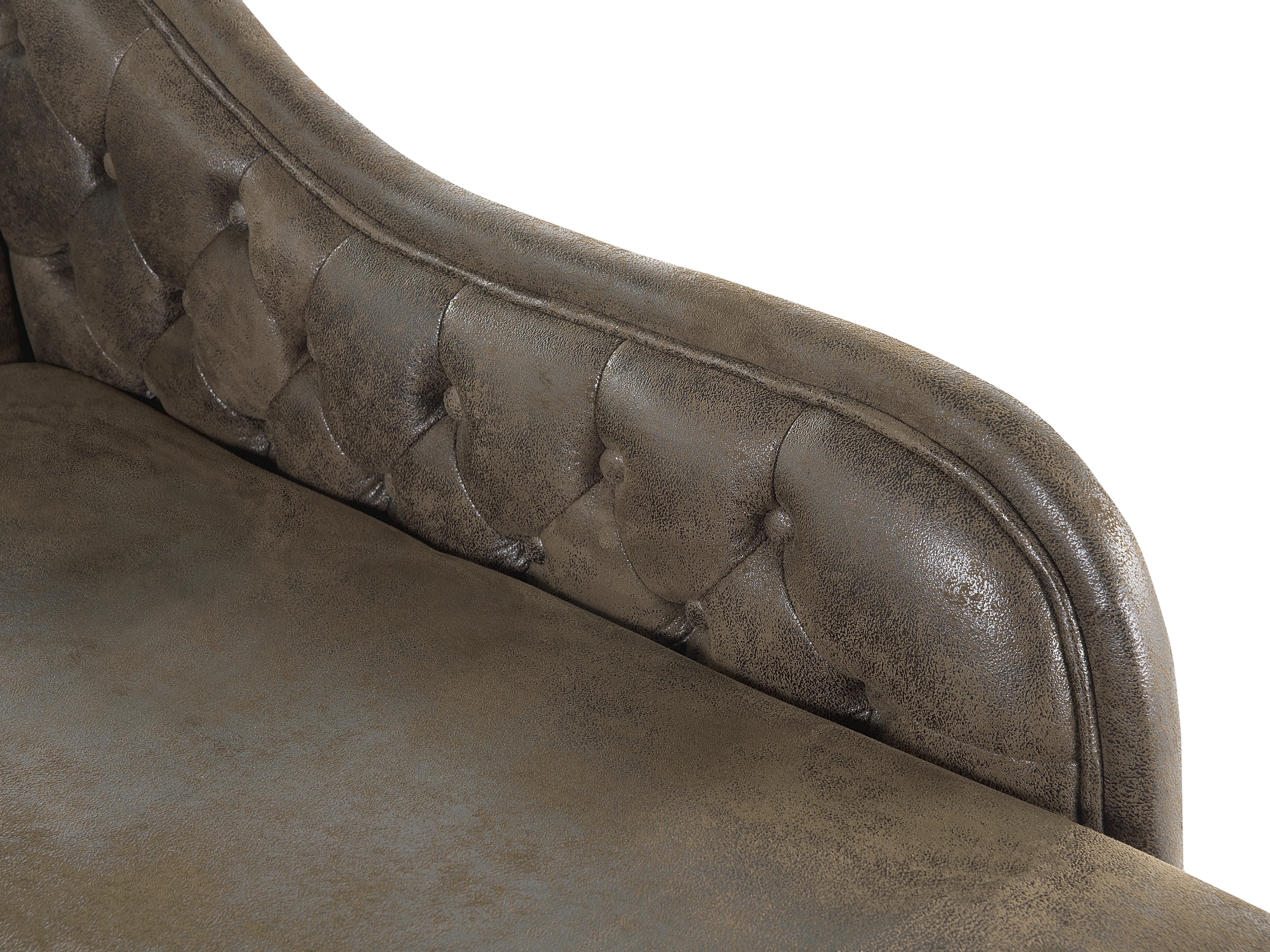 Rechtszijdige chaise longue NIMES Kunstsuède Bruin