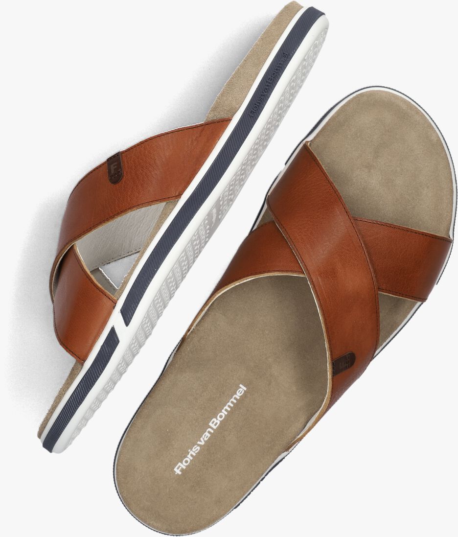FLORIS VAN BOMMEL cognac floris van bommel slippers sfm-90008