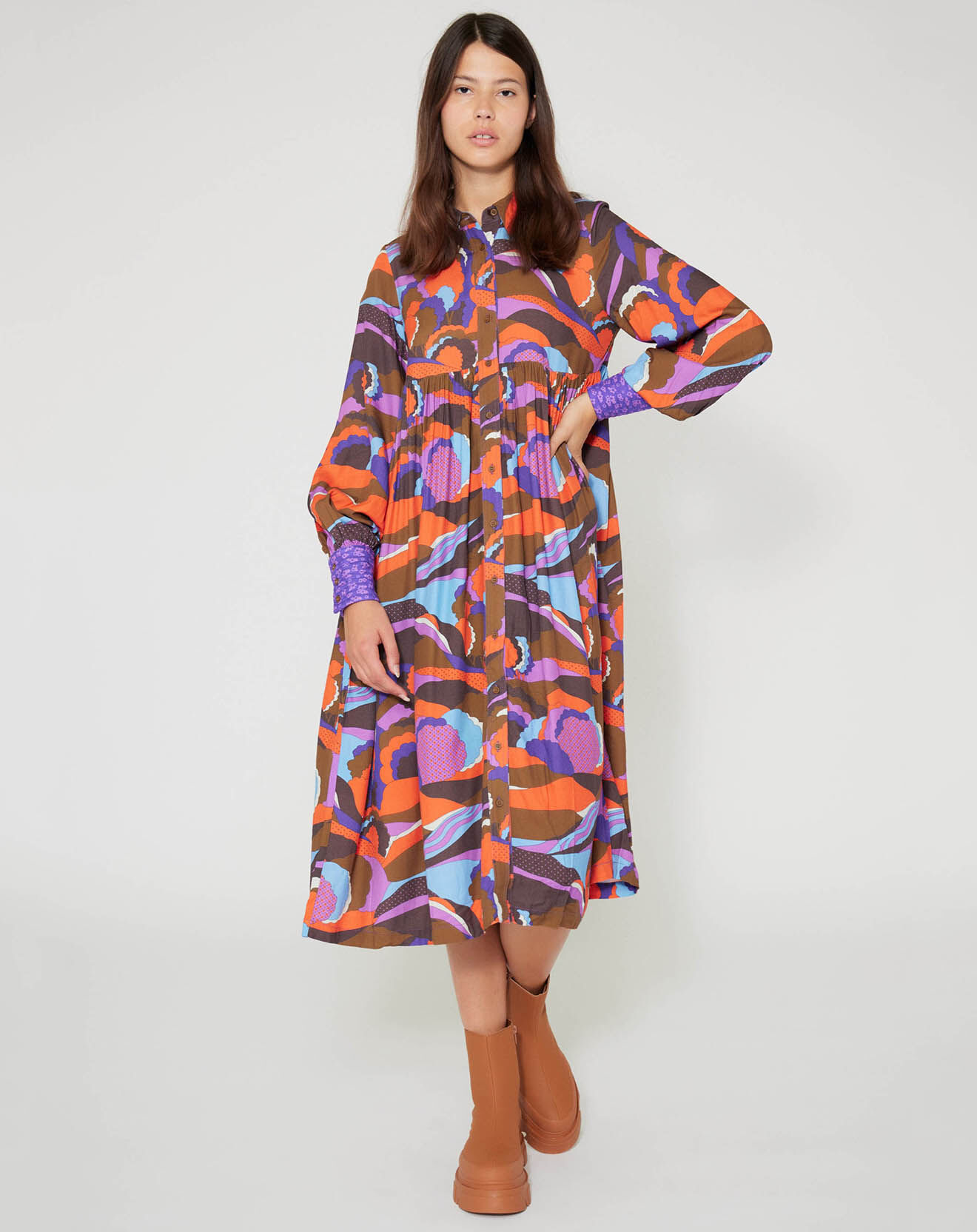 Manoush Robe Purple Country print lilas