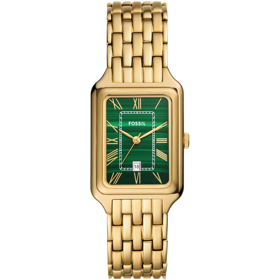 Fossil Raquel Date Goldig / Grün 26mm