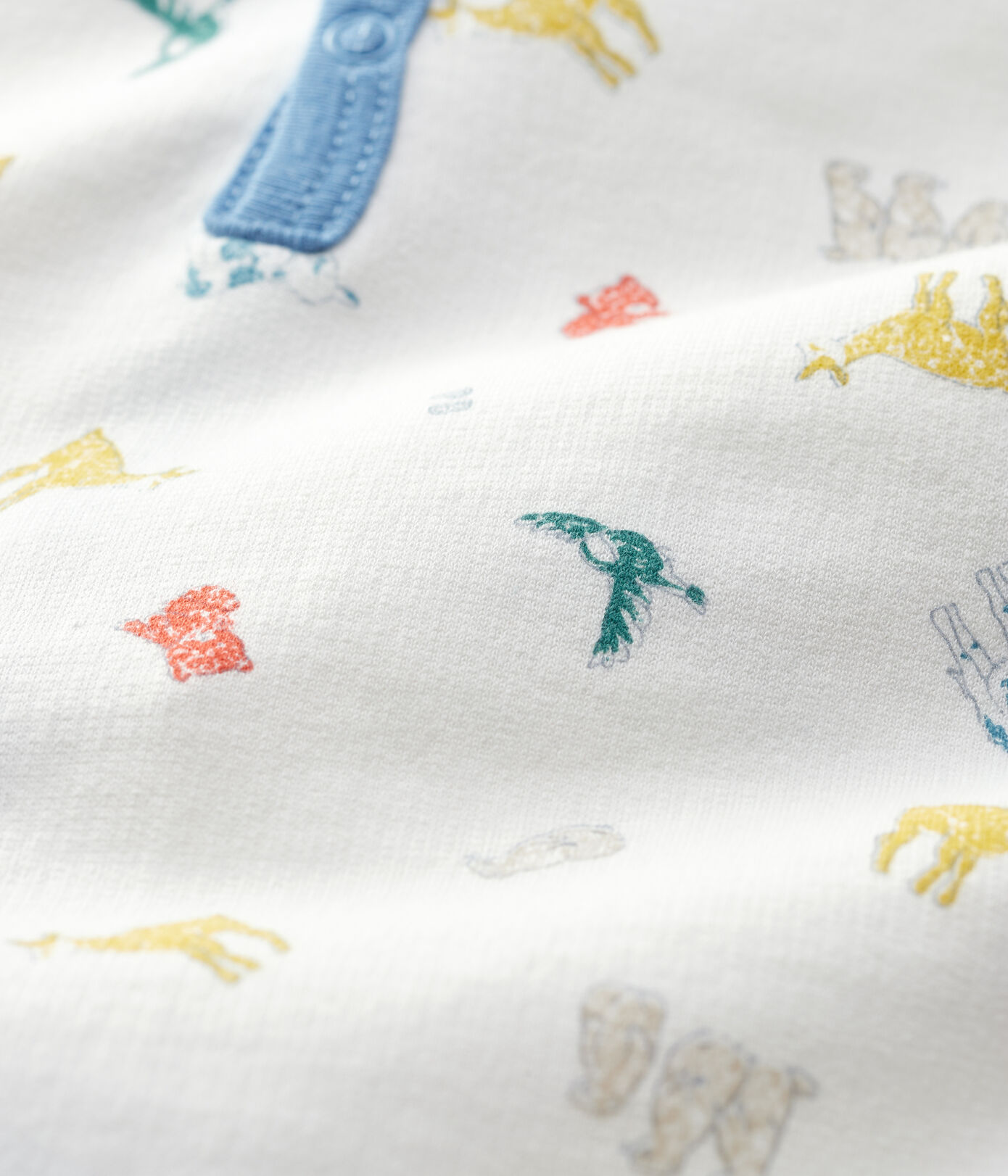 Dors-bien bébé imprimé animaux colorés molleton en coton biologique