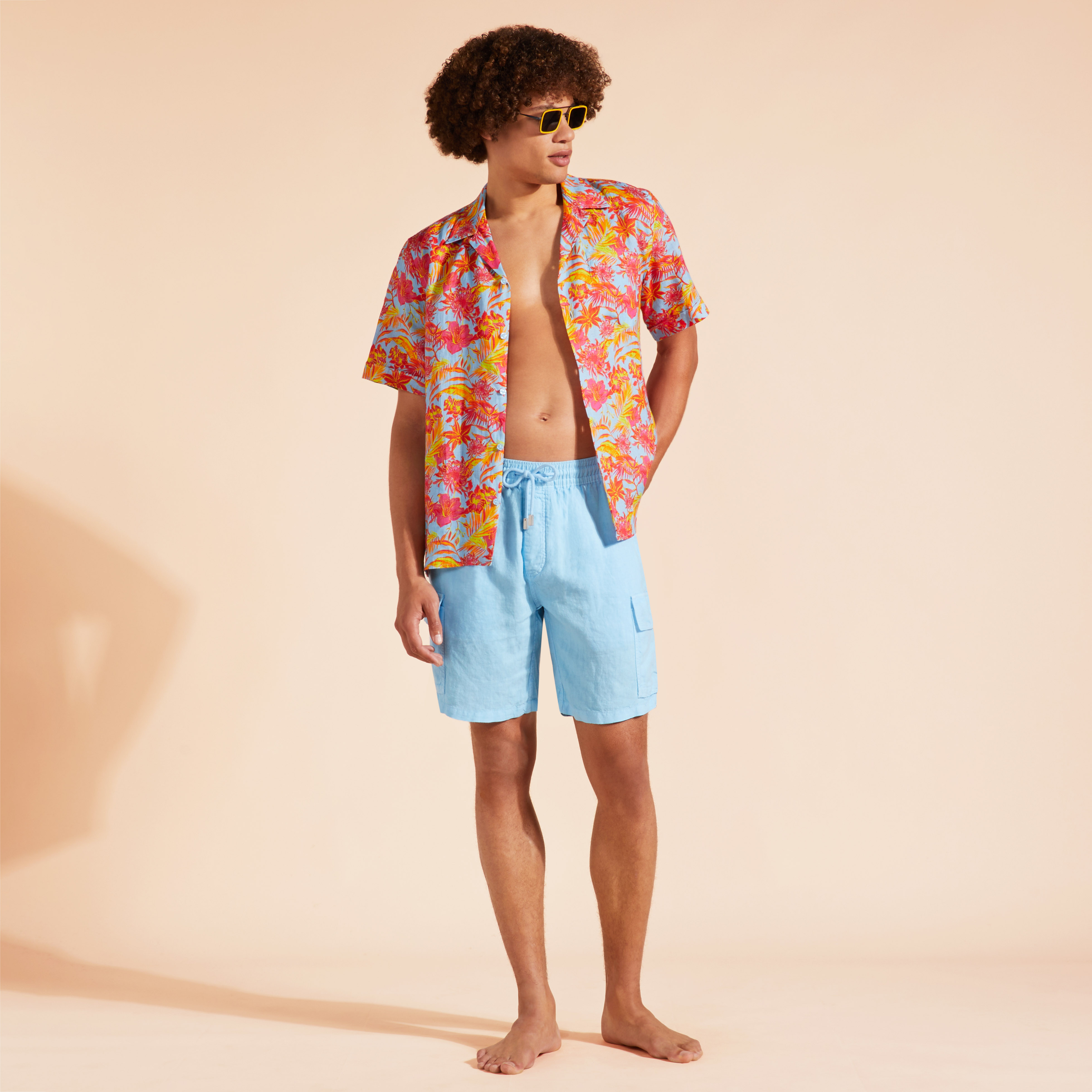 Bermuda en lin homme uni | Site Vilebrequin | BAIU3U01