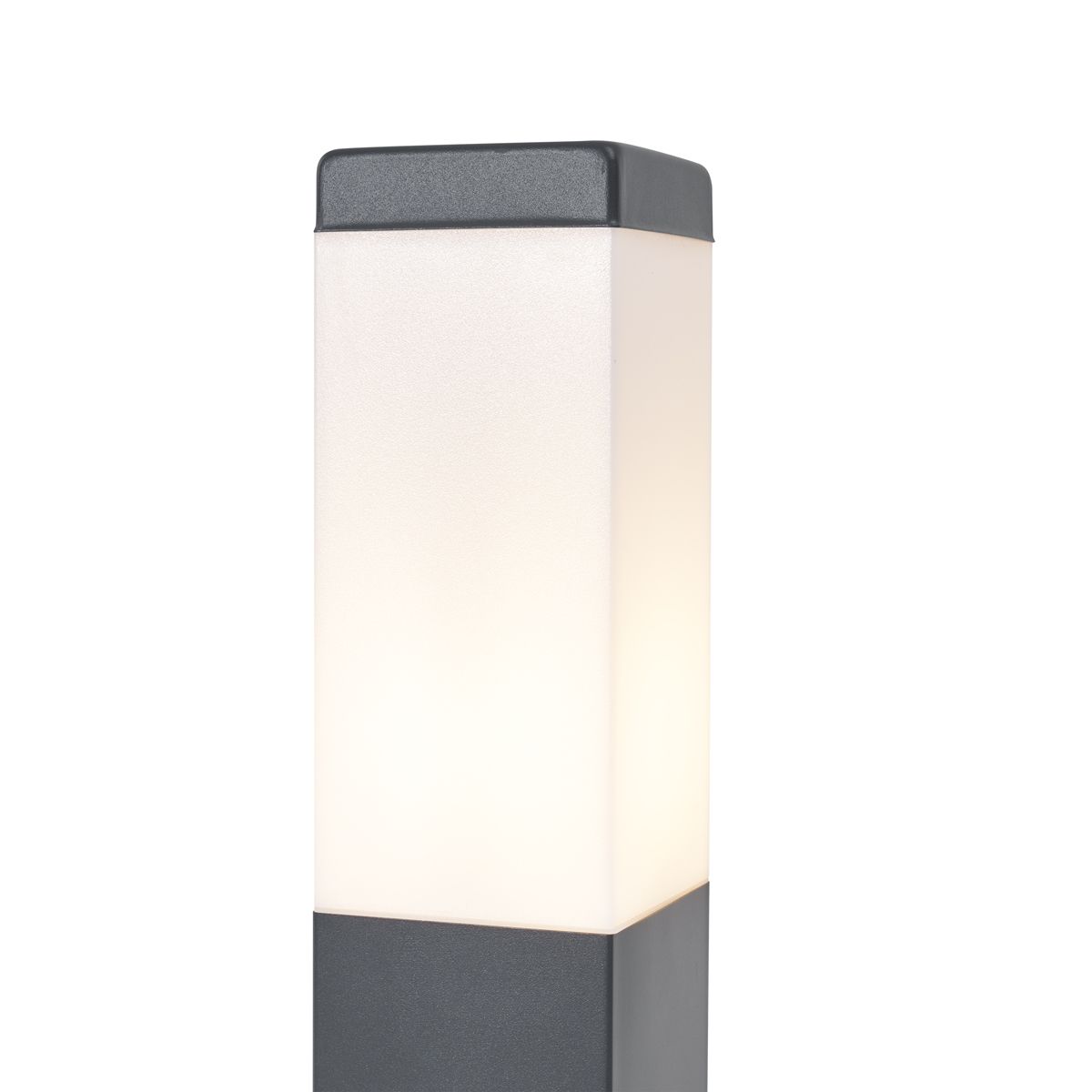 Buitenlamp donkergrijs met opaal glas 45cm IP44 met stopcontact en bewegingssensor - Malios