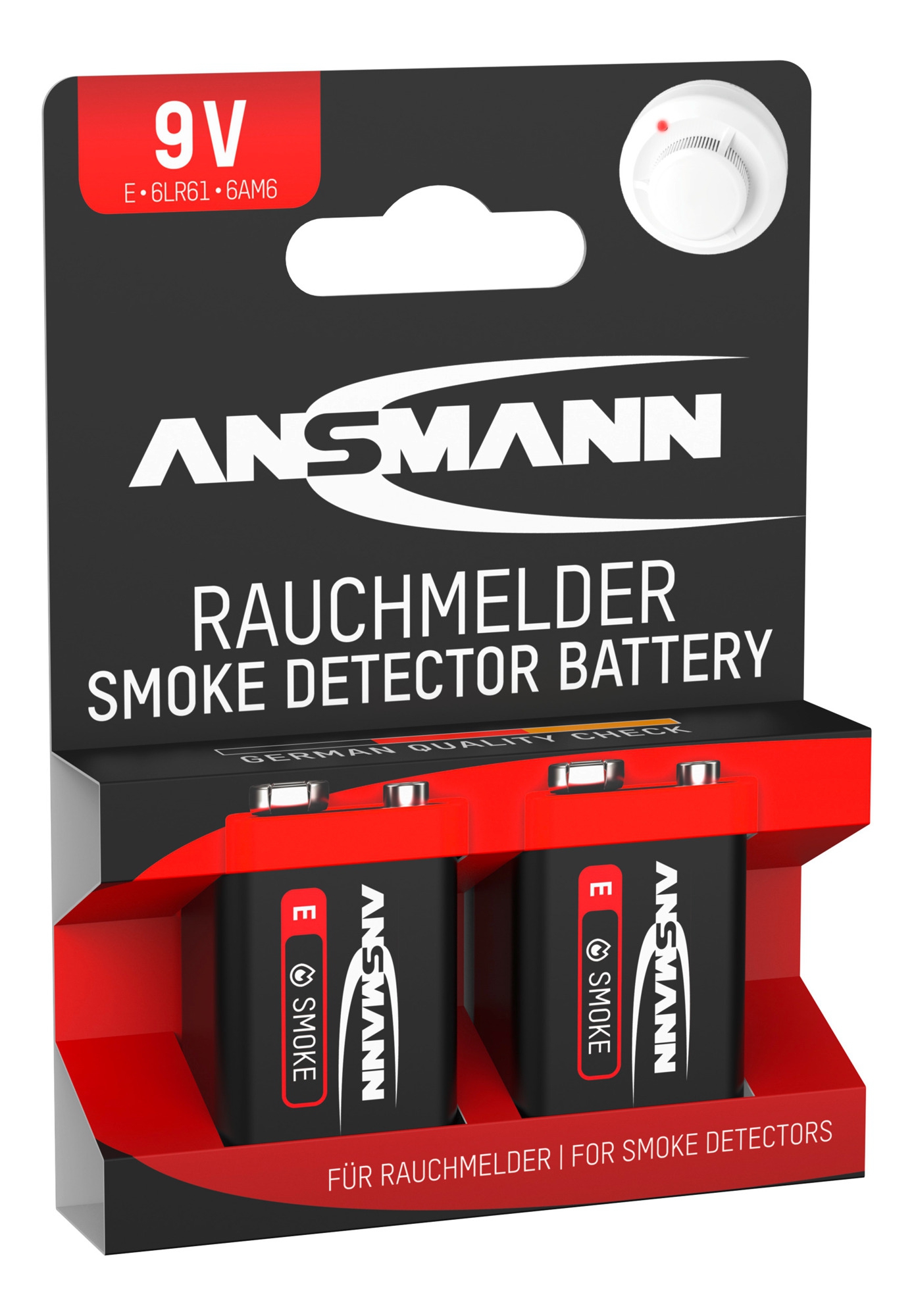 Ansmann Alkaline E Block Rauchmelder Batterie 9V 2 Stück