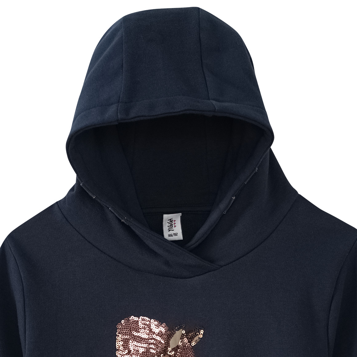 Yigga Mädchen Hoodie mit Pferde-Motiv dunkelblau