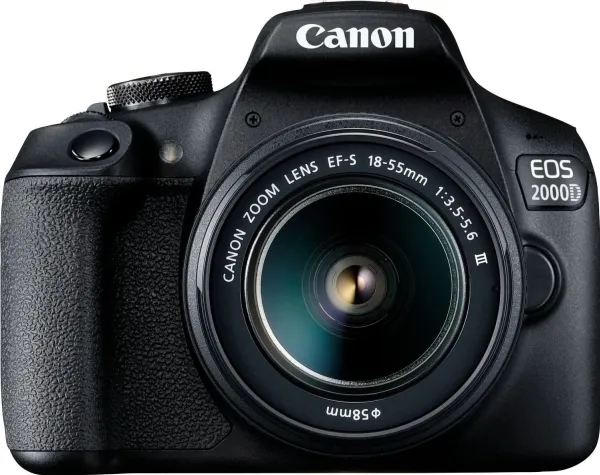 Canon EOS 2000D - Digitalkamera - SLR - 24.1 MP - APS-C - 1080p / 30 fps - 3x optisk zoom EF-S 18-55 mm III objektiv - Wi-Fi, NFC