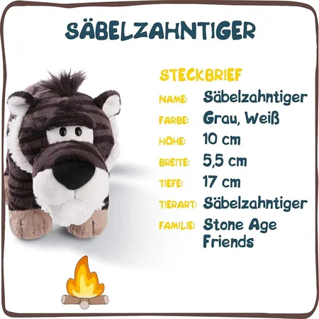 NICI Plüsch Säbelzahntiger stehend, 16 cm
