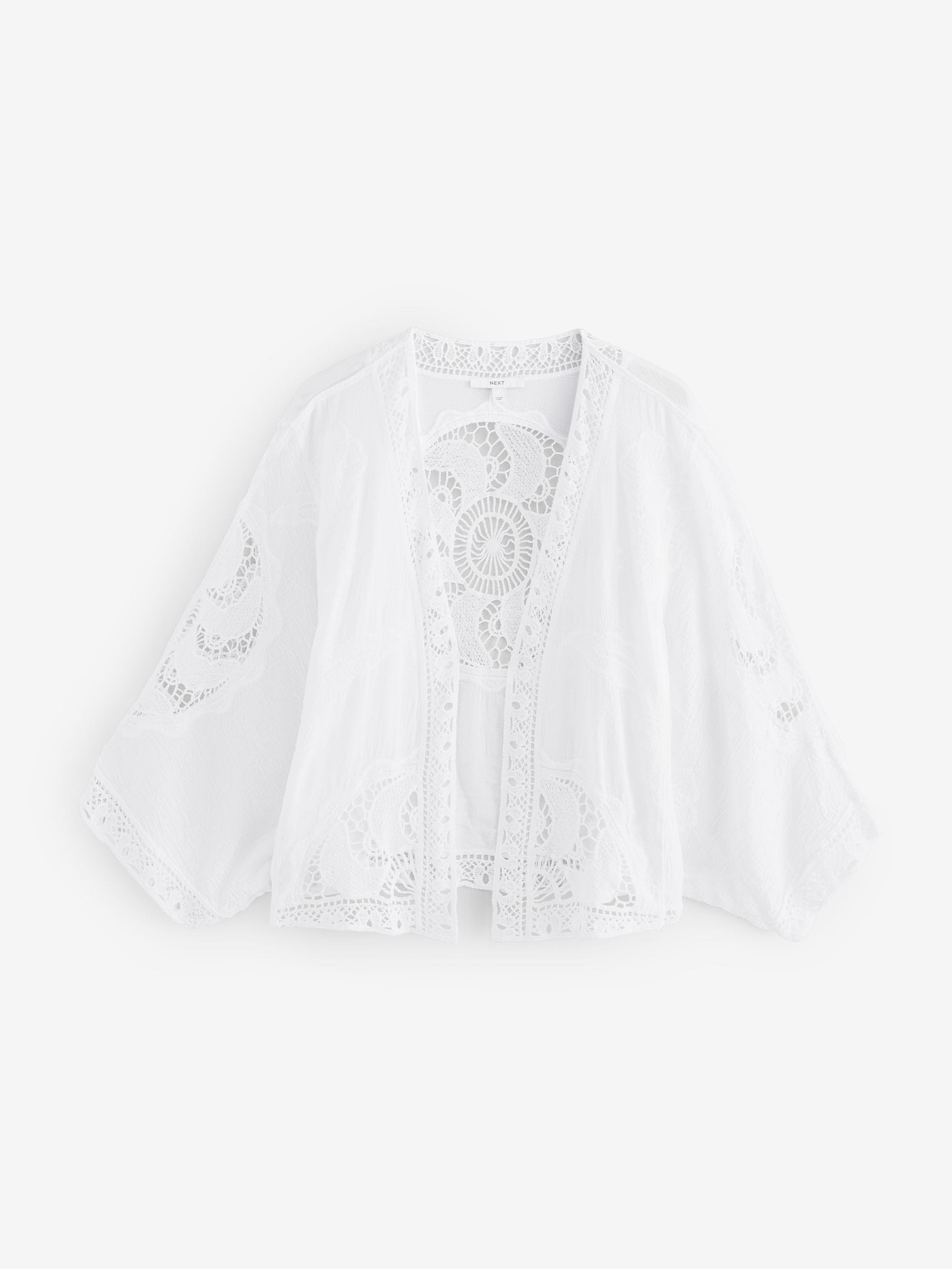 Wit - Witte gehaakte kimono