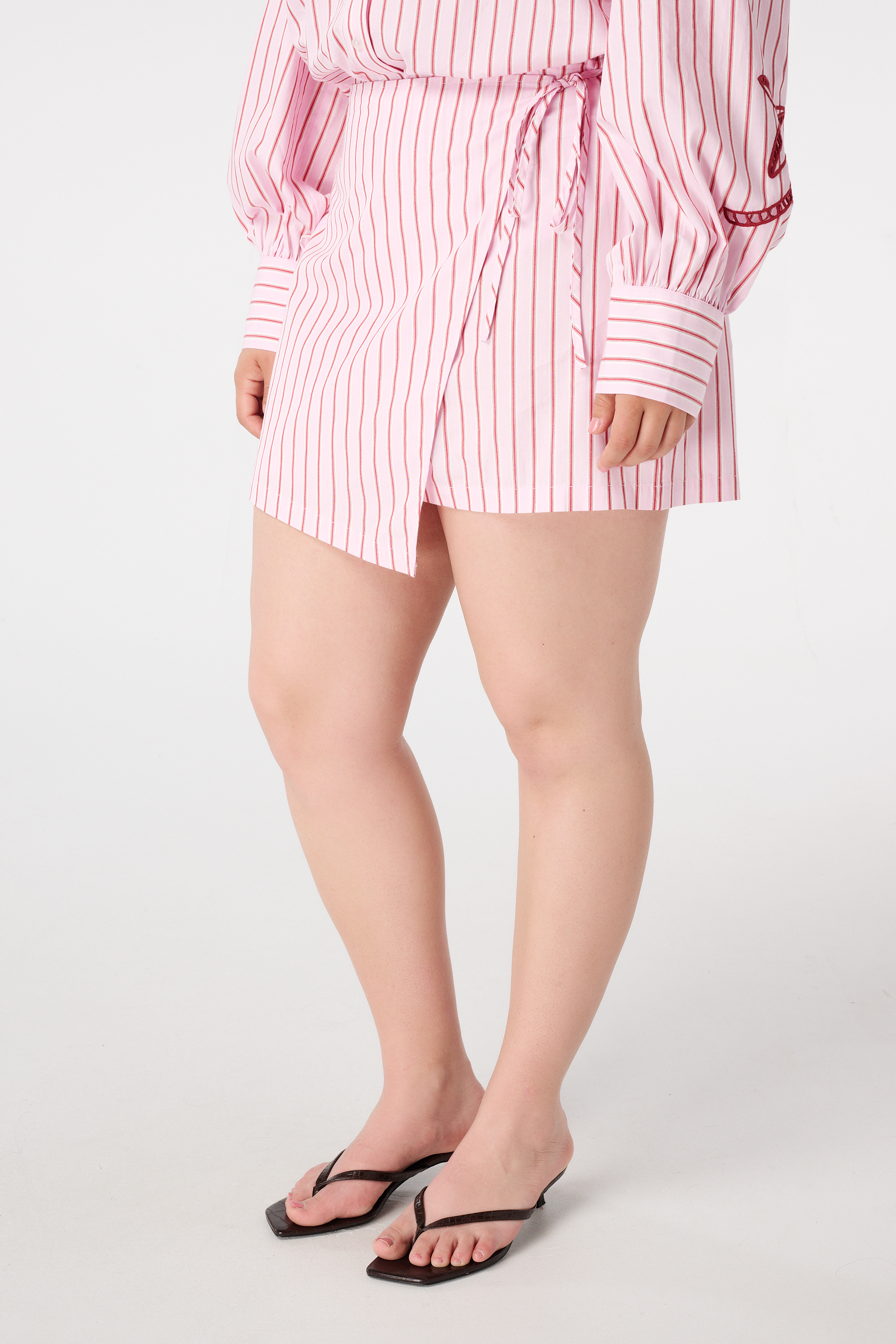 Skort met krijtstreep Multi Pink