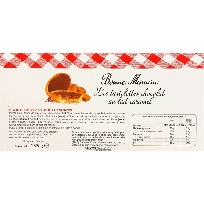 Tartelettes chocolat caramel Bonne Maman - Paquet de 135 g