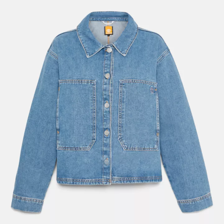 Jaqueta feminina Chore Hemp Denim na cor azul