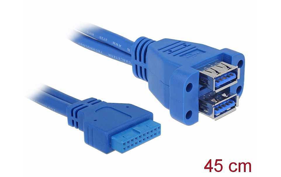 USB 3.0 Adapter USB-Pinheader - USB-A BuchseUSB 3.0-Buchsen auf Pin11-Kabel