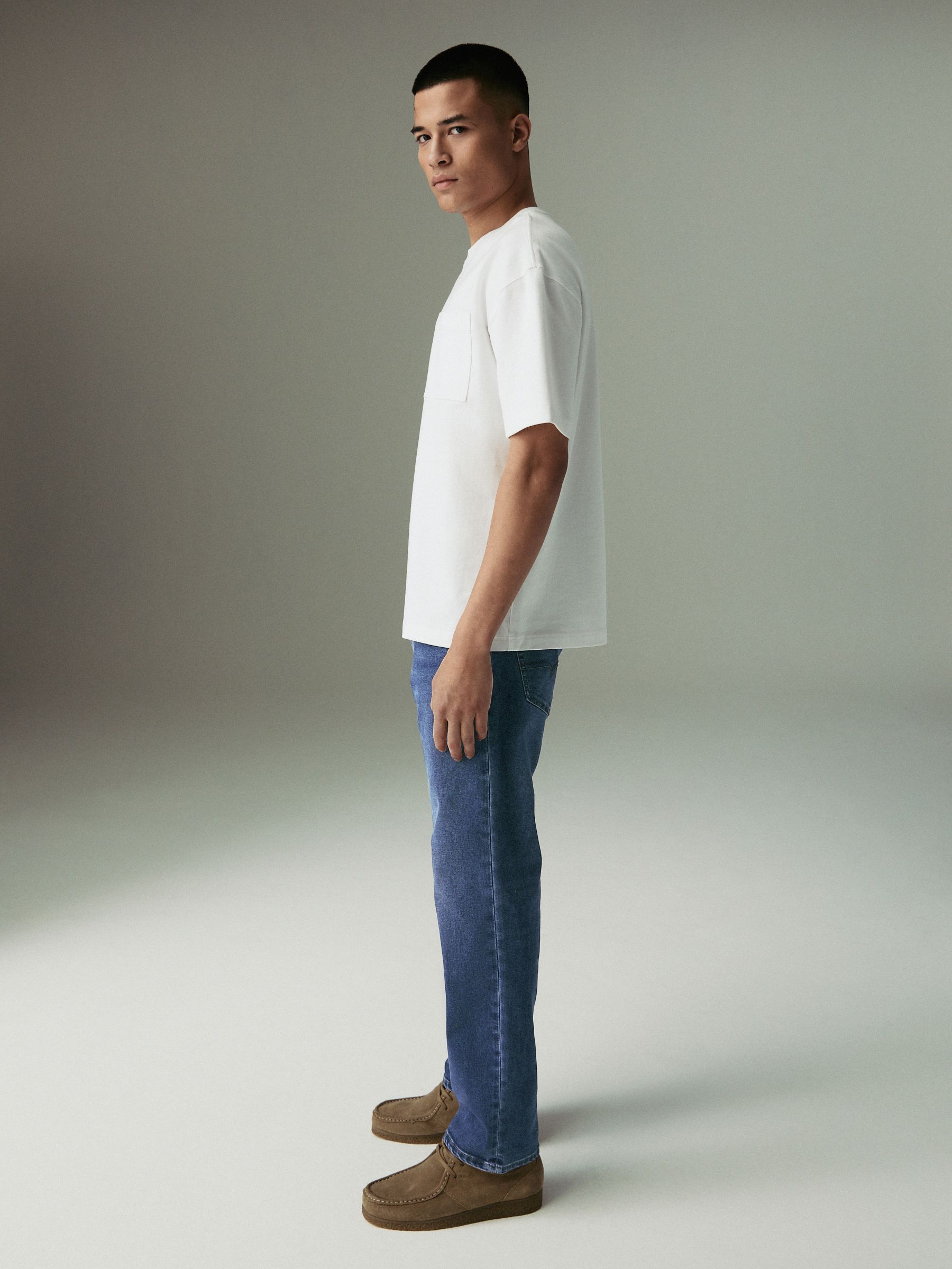 Mediumblauw - Straight fit - Motionflex jeans